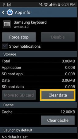 clear keyboard cache