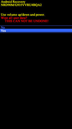 confirm factory reset s7