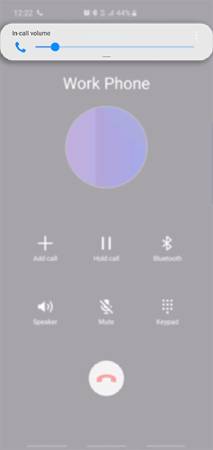 check in-call volume
