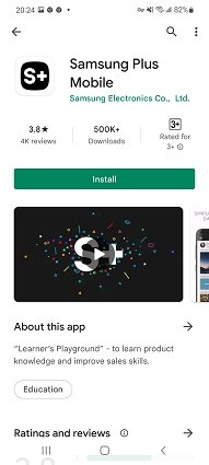 install samsung plus app