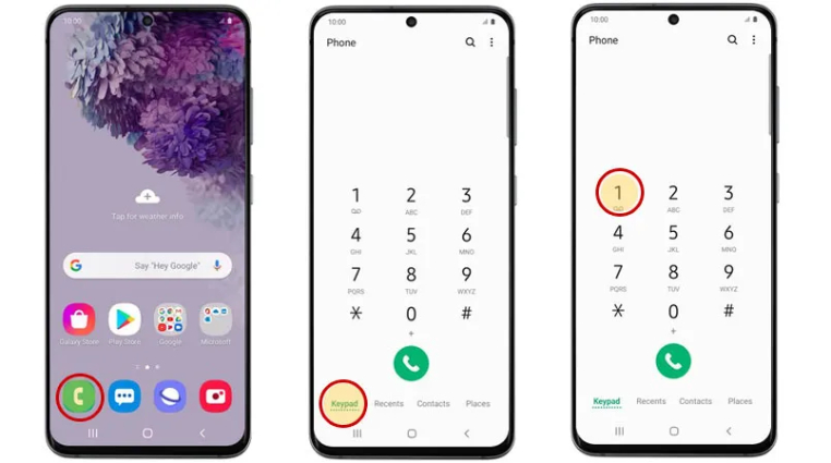 set up voicemail on ssamsung by calling voicemail service