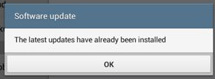 tablet update has already been installed
