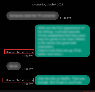 sent sms via server t mobile