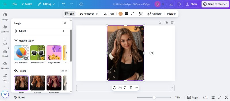 Canva’s AI automatically removes background