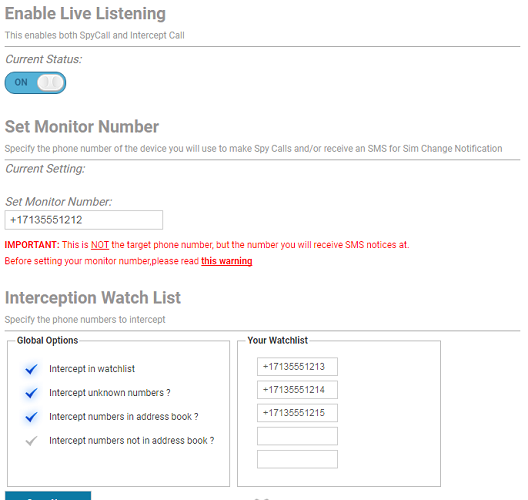 live call interception