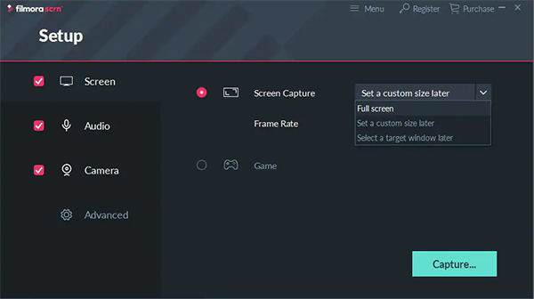 filmora scrn recording app