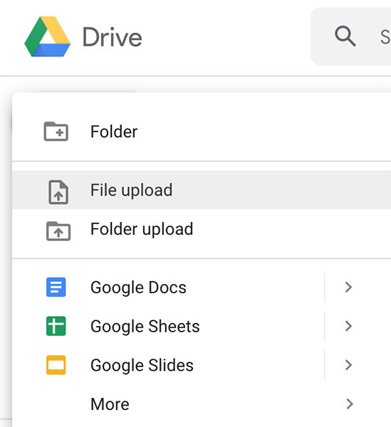 how to upload to google drive from iphone without app