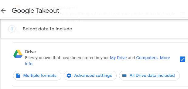google cloud data transfer - select google drive data