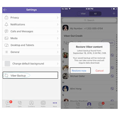 how to restore viber messages from android to iphone