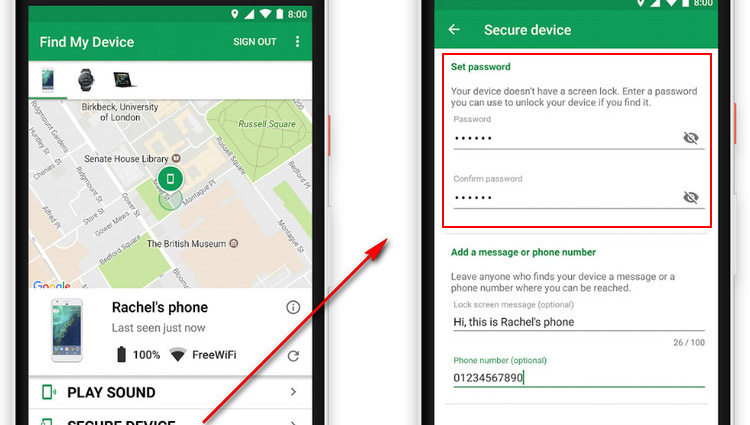 unlock android remotely