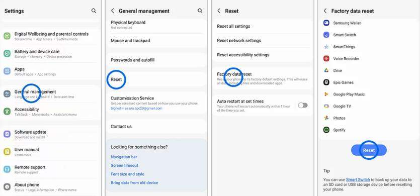 factory reset samsung s24