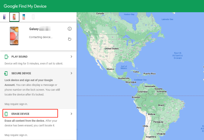 unlock motorola phone without passward by google find my device