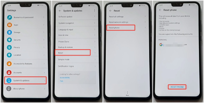 how to remove previously synced google account from android huawei - 9