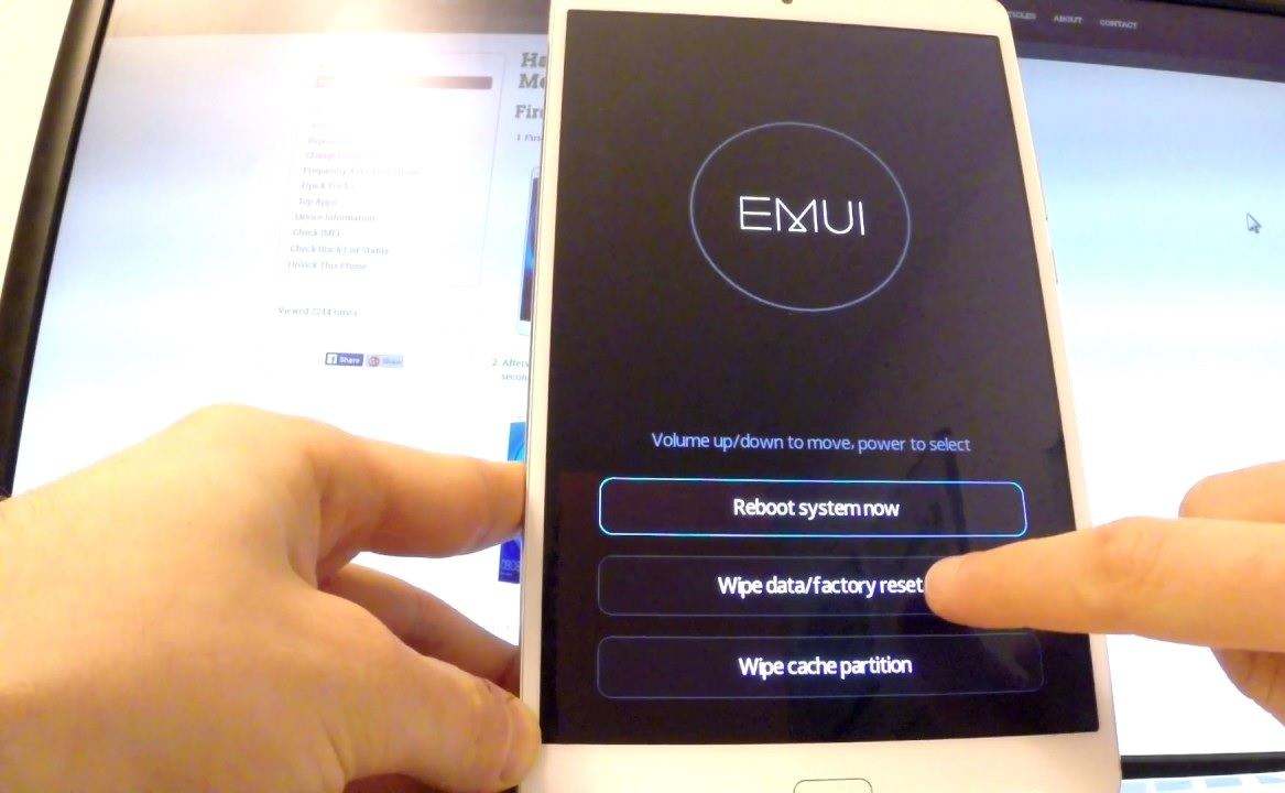 Wipe data factory reset не активна huawei