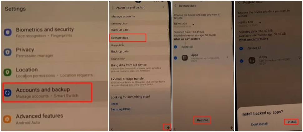 samsung m03 frp bypass without pc - restore and install app