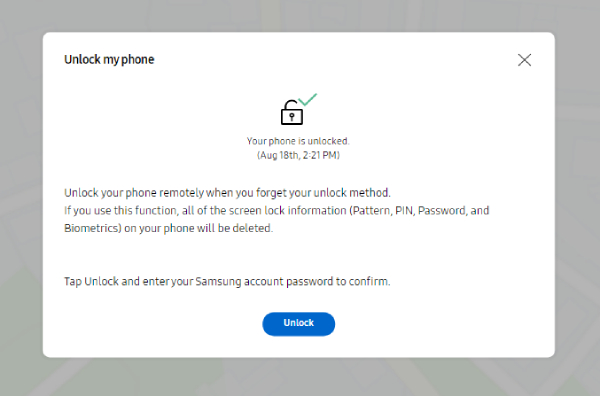 Beheben Sie das Problem, dass das Samsung-Telefon über „Mein Handy suchen“ nicht die korrekte PIN akzeptiert - 3
