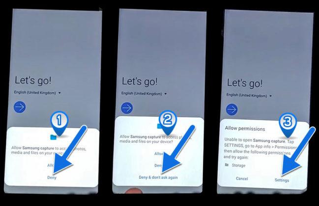 samsung m30 frp bypass without pc - open settings