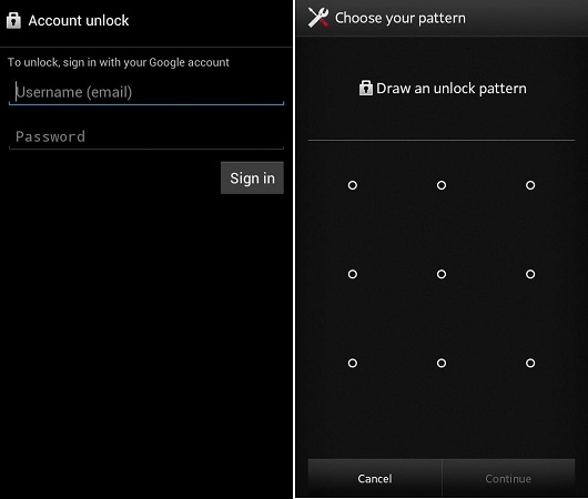 how to unlock a pattern lock on samsung galaxy