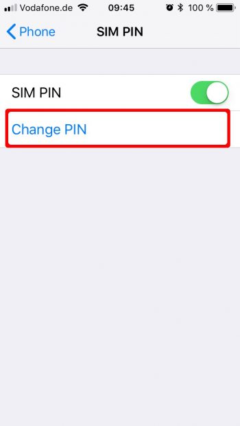 change sim pin