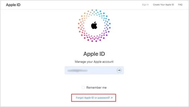 Choose forgot apple id or password option
