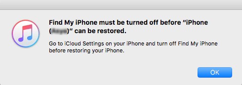 if i factory reset my phone will find my iphone turn off