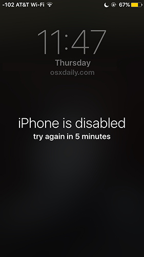 iphone disabled