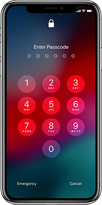 passcode enter screen