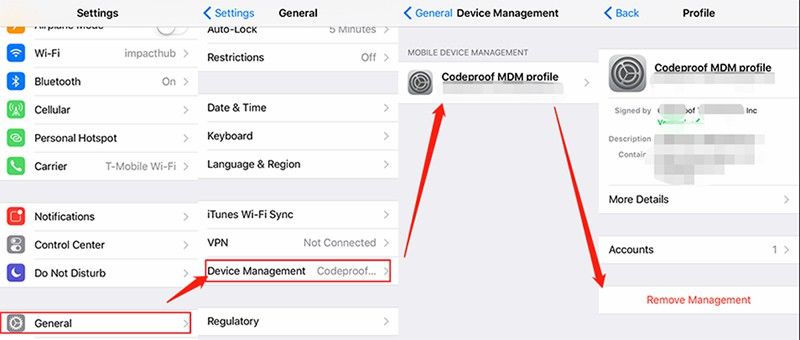 steps to remove mdm from iphone