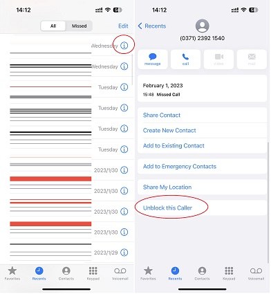 unblock iphone contacts
