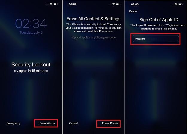 erase iphone without screen time passcode on lock screen