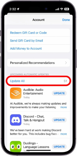 Update Apps and Widgets