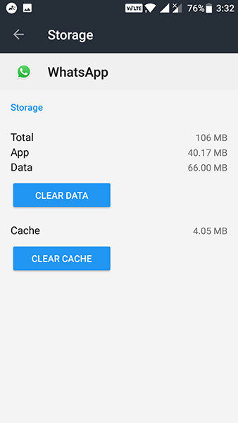 clear cache