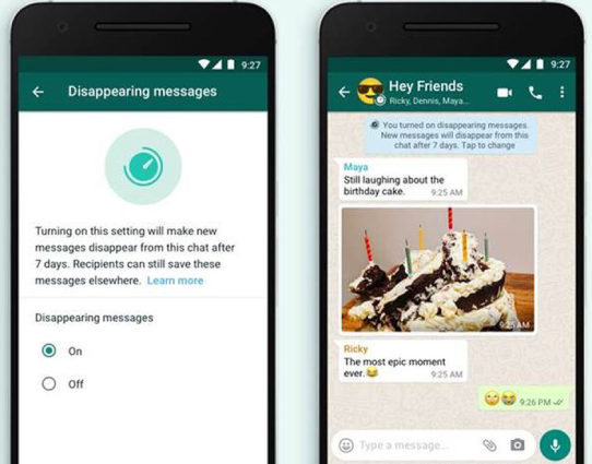 whatsapp dispearing messages