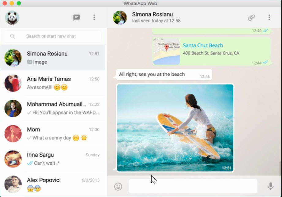 WhatsApp Web conversation