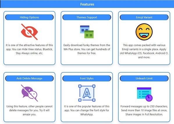 whatsapp plus features