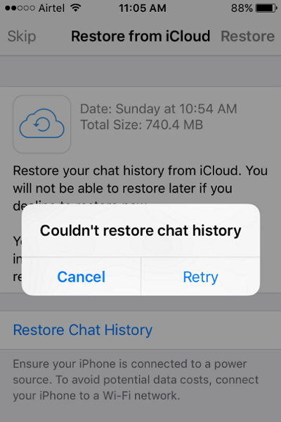 Unable To Restore Whatsapp From Icloud Backup Here Is The Fix