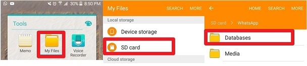 die Datenbanken finden