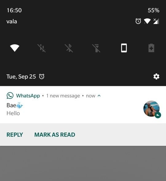  read the messages without opening via notification