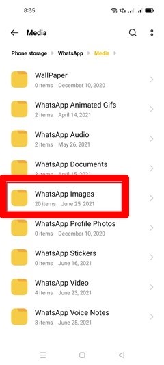 recover from the WhatsApp images