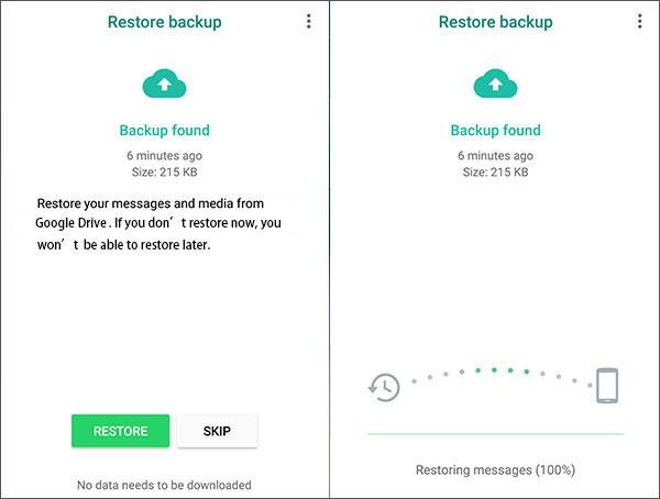 Restaurar contatos no WhatsApp