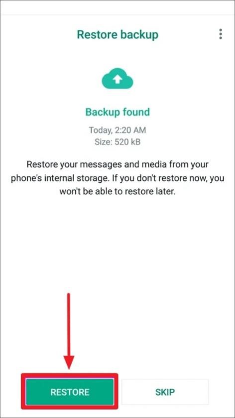 restore the backup