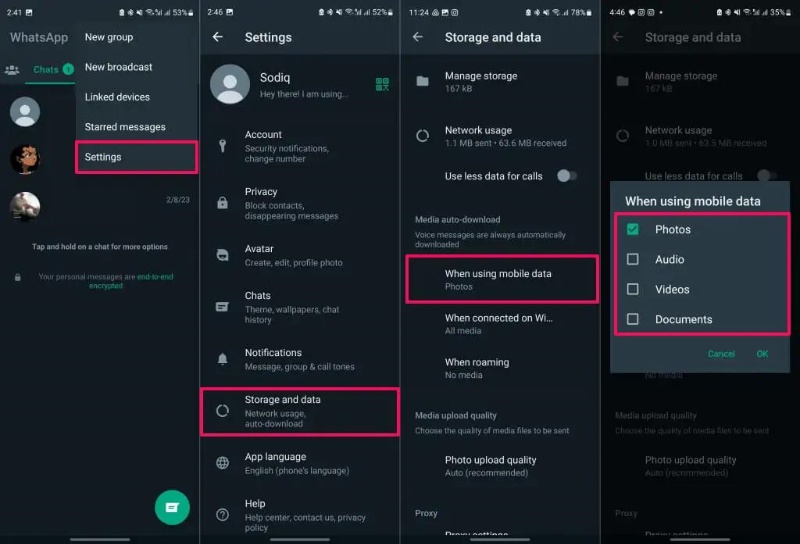 turn off automatic download on android