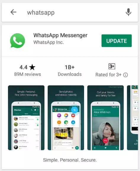 update whatsApp