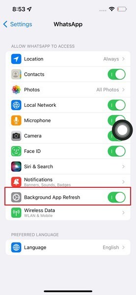 visite a configuração do whatsapp
