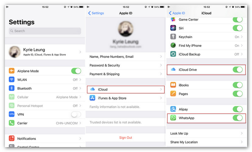 download whatsapp backup from icloud to pc