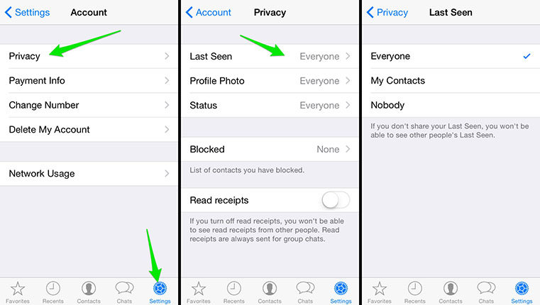 whatsapp privacy settings