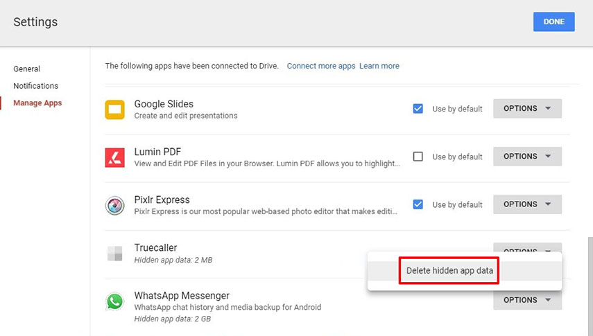 how to delete files from google drive in gmail completely