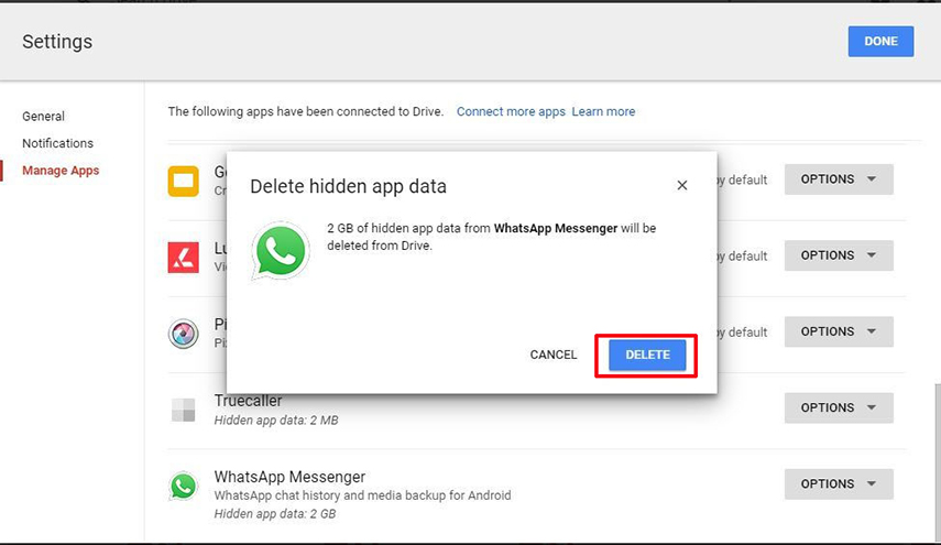 delete google photos backup