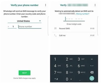 enter phone number linked with whatsapp