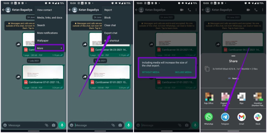 how to transfer whatsapp chat to telegram on android